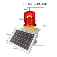 Lumière LED solaire sans fil intelligente IP65 haute puissance 15W en verre pour navigation marine et aviation (lumière d'obstruction)