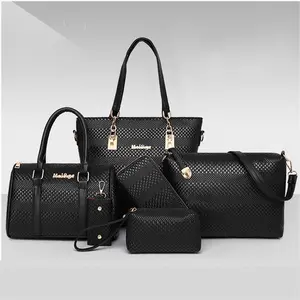 الجملة أزياء 6 قطعة مجموعة حقائب اليد للنساء سيدة حقيبة المحافظ نموذج جديد عصري حقائب اليد المحافظ