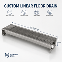 Drain de sol linéaire en acier inoxydable SUS304 pour cuisine de restaurant, structure de drainage anti-odeur, drain de type tranchée pour projets de construction immobilière