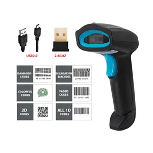 MHT-U2 Supermarket handheld wireless 2.4g Usb 2D BT Barcode Scanner China Factory Price Industrial Electronic Barcode Scanner