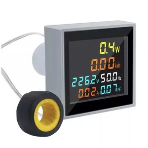 50-300V AC 에너지 미터 Wattmeter 디지털 동력 인자 Kwh 와트 리셋 기능을 가진 전기 미터 전압계 전류계 LCD 스크린