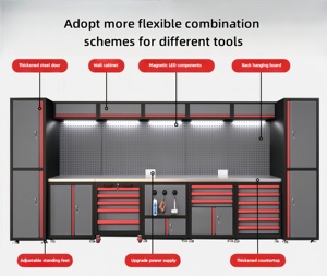 Aanpasbare 6-delige combinatie zware stalen gereedschapskast meubilair <span class=keywords><strong>hardware</strong></span> reparatie werkplaatsen garages OEM/ODM ondersteund roestbestendig - Product Image 6