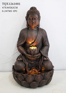 <span class=keywords><strong>Grande</strong></span> <span class=keywords><strong>Fontaine</strong></span> de Jardin Extérieure avec Statue de <span class=keywords><strong>Bouddha</strong></span> et Réservoir Flottant, Design en Résine Faite à la Main et Étanche - Product Image 6