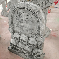 Statue géante de squelette en fibre de verre pour Halloween, accessoires de tombe fantomatique pour parcs à thème, maisons hantées et décoration de centres commerciaux