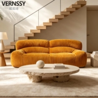 Canapé deux places moderne et minimaliste en velours côtelé, fauteuil paresseux en tissu éponge, idéal pour hôtel, villa, salon, appartement