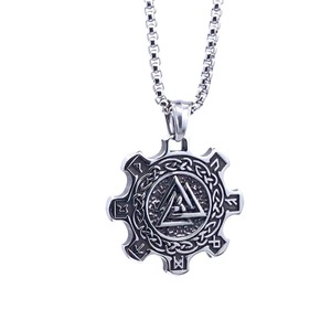 <b>Titanium</b> Steel Viking Celtic Pendant Geometric Design Unisex Necklace Gift 216059 - Product Image 2