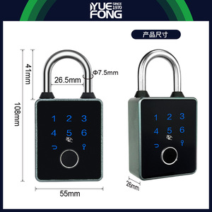 Yuefeng Smart Padlock Aluminum Alloy Fingerprint Password Card Swipe <b>Key</b> Door <b>Lock</b> - Product Image 2