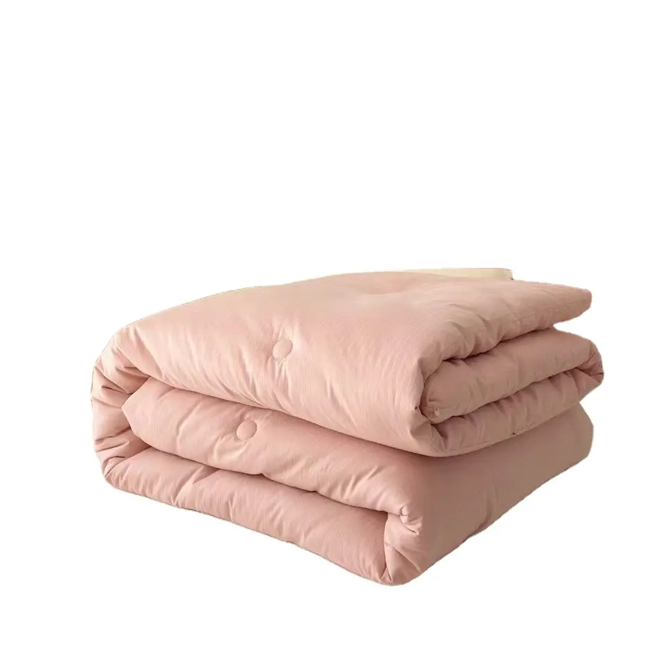 الجملة الصلبة اللون البوليستر لحاف مجموعة غطاء لحاف من الحرير الوردي حقيبة الأخضر مجموعة طقم سرير القطن ايوسل الخيزران البوليستر