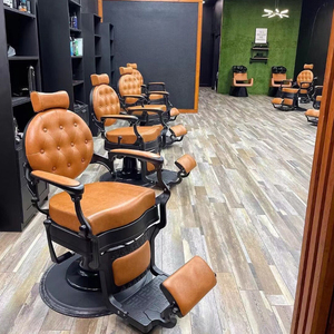 Chaise de barbier haut de gamme pour <span class=keywords><strong>hommes</strong></span>, tabouret spécial pour salon de coiffure, fauteuil inclinable pour coupe de cheveux inversée - Product Image 4