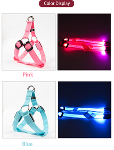 Hot Sale Night Security LED Adjustable <b>Dog</b> Harness and Leash Set Pet <b>Dog</b> Harness <b>Collar</b> USB Rechargeable Nylon <b>Lights</b> RIBBONS - Product Image 6