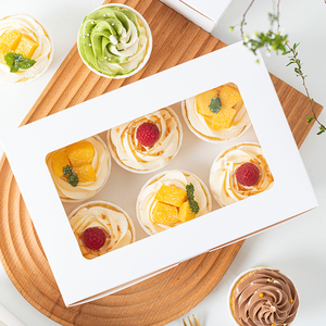 Bán Buôn Cá Nhân Rõ Ràng Nắp Giấy Trắng Hình Chữ Nhật 1 2 4 6 <span class=keywords><strong>12</strong></span> Đếm Bánh Cup Bao Bì <span class=keywords><strong>Cupcake</strong></span> Hộp Quà Tặng Với Chủ - Product Image 2