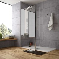 Ensemble moderne de salle de douche en verre sans cadre Deux portes de douche complètes de plain-pied pour hôtel ou villa Conception sans cadre en verre trempé