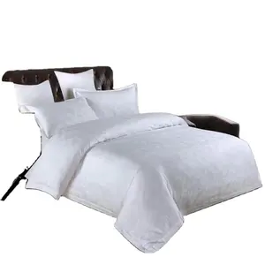 Jacquard conjunto de cama branco, roupa de cama, lençol de luxo, capa de edredon, hotel