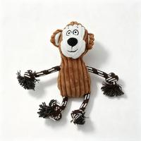 Jouet pour chien en peluche Monkey Rope, jouet à mâcher interactif en velours côtelé doux avec nœuds de corde durables pour chiots, chiens de petite et moyenne taille