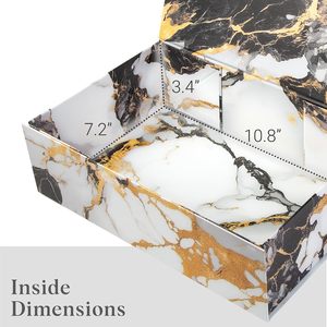 Boîte cadeau pliable de luxe à texture marbrée, réutilisable et multi-usage - Product Image 3