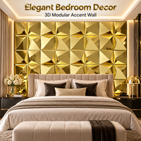 Panneau mural en PVC modulaire 3D, miroir doré, géométrique, décoratif, pour salon, chambre, hôtel, intérieur