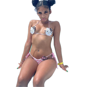 Set Bikini da donna a due pezzi 2025 di vendita calda-infradito con scollo all'americana - Product Image 4