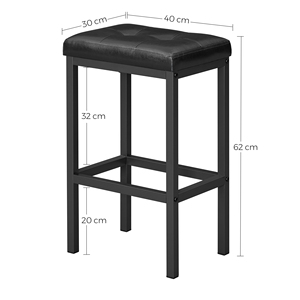 <span class=keywords><strong>VASAGLE</strong></span>, 2 bancs de salle à manger avec couverture en PU, siège de cuisine design industriel facile à assembler, tabouret de salle à manger en acier - Product Image 5