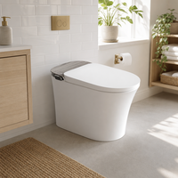 WC intelligent avec télécommande, couvercle à ouverture automatique, séchage à l'air, siège chauffant, allongé, double chasse d'eau (S-Trap et P-Trap)