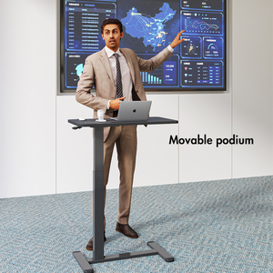 Escritorio de oficina vertical con resorte mecánico de altura ajustable en forma de C portátil para oficina ColorHome personalizado con ruedas - Product Image 5