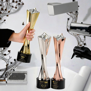 High Quality Customized Crystal Laser Engraved <strong>Trophy</strong> Gold Silver Copper Finish Creative Engraved Team Awards Souvenir <strong>Trophies</strong> - Product Image 4