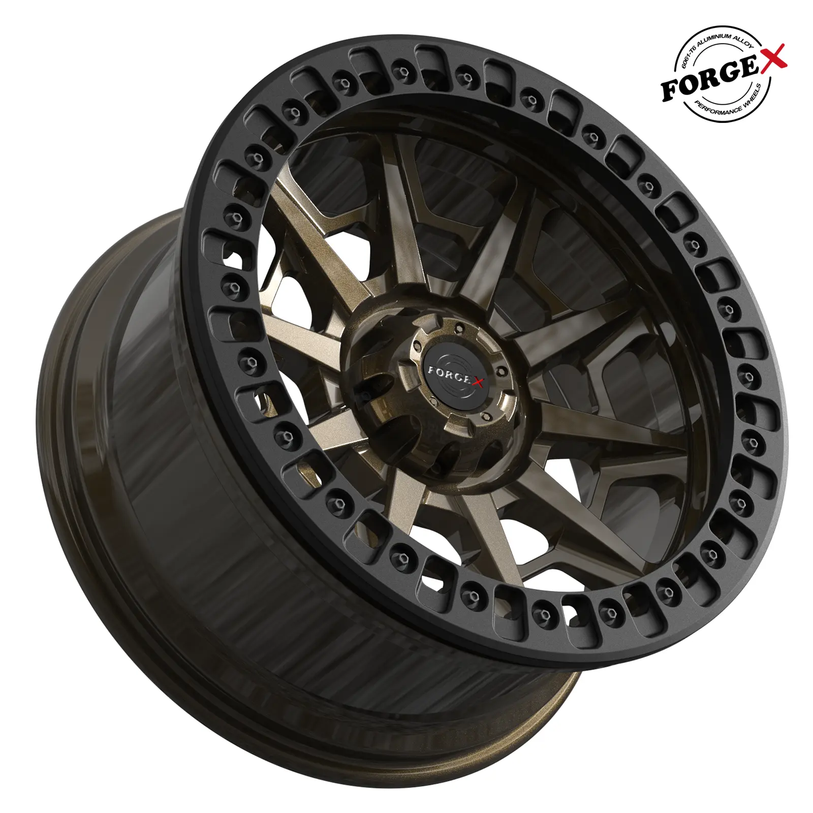 Customizable 17-22 Inch Concave Forged Wheels 5x139.7   6x139.7 4x4 off Road Alloy Rims with Real Beadlock Spokes Design