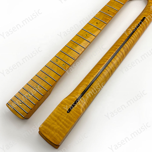 Mástil de Repuesto para Guitarra ST de 22 Trastes y 12 Pulgadas de Radio, Mástil de Guitarra ST de Arce Flameado en Venta - Product Image 1
