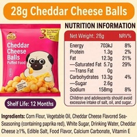 Cheese-Plan 28g Snacks de Grano Inflado con Sabor a Queso Cheddar para Perros, Salados, Semiblandos, Sin Grasas Trans, Directo de Fábrica, Personalizables