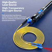 Stylo à lumière rouge à fibre optique VFL, localisateur visuel de défauts, 5mw-50mw, équipement de test de câble 5km pour FTTH