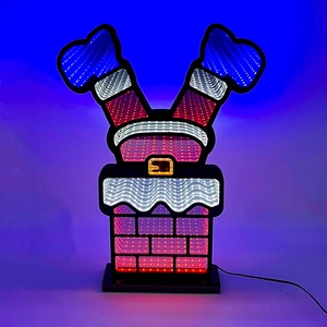 Lampada da Tavolo Natalizia del Produttore, Babbo Natale nella Camino, Luce Notturna a Tema Natalizio con LED - Product Image 1