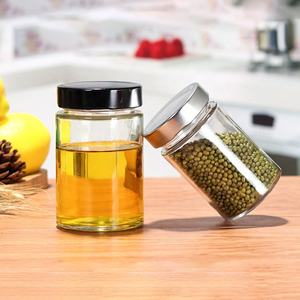 Pots à <span class=keywords><strong>miel</strong></span> en verre transparent et droit avec couvercle en métal or, 8 oz, pièces - Product Image 5