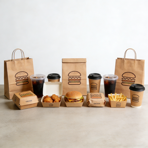 Caja de Papel Kraft Ecológica Personalizada para Hamburguesas, Pollo Frito, <span class=keywords><strong>Pizza</strong></span> para Llevar, Envase de Comida Rápida - Product Image 3