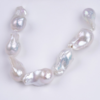 Perles naturelles en gros 7 pouces 16-18mm blanc forme baroque brins de perles d'eau douce