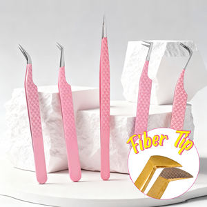 Pinzette Professionali per Extension Ciglia con Punta in Fibra, Logo Personalizzato Gratuito, Etichetta Privata, Pinzette Dritte per Innesto Ciglia Volume - Product Image 5