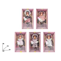 Judy Monkey, poupée en plastique rembourrée, modèle de jouet, 36 cm, avec biberon et vêtements, dans une boîte