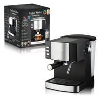 Machine à café expresso compacte pour le bureau à domicile, semi-automatique, avec système anti-goutte et mousseur à lait, idéale pour la consommation quotidienne de café
