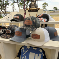 Casquettes Trucker Noires Unies 6 Panneaux 112 avec Logo Personnalisé d'Usine, Gorras en Maille Tendance à Fermeture Snapback pour la Plage