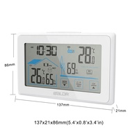 Thermomètre hygromètre numérique BALDR B0340 pour intérieur et extérieur, station météo sans fil, écran tactile avec capteur, station météo