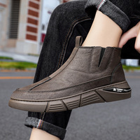 Nouvelles bottes Martin tendance automne, montantes, style britannique, avec fermeture éclair, décontractées, polyvalentes pour hommes