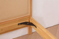 Cadre de lit double moderne de haute qualité meubles de chambre à coucher en bois massif avec finition en rotin chêne doux et pin double taille