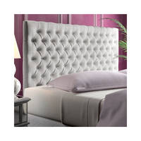Cadre de lit avec tête de lit rembourrée en bois de couleur beige de Chine, taille Queen