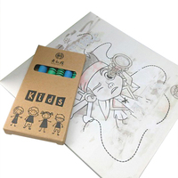 Non toxique 3.5 pouces enfants 6 pièces amusant cire organique Crayones ensemble personnalisé lavable pour Art peinture Pack Multi couleur en vrac Mini Crayon