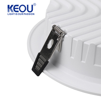 Downlight encastré à LED blanc noir dimmable à haute luminosité, coque en aluminium, 10W-40W