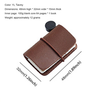 Super Mini Notizbuch aus Crazy Horse Rindsleder, Taschenjournal mit Individuellem LOGO, Loseblattbindung, Reisetagebuch, Werbegeschenk