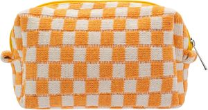 Custom Striped Fashion Cosmetic Bag with Zipper Closure Towel Material Washable Multi-functional Daily Storage Travel <b>Case</b> - Product Image 1