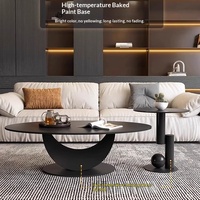 Ensemble de tables basses en ardoise de style italien, luxe léger, design moderne minimaliste, créatif, pour salon, ambiance haut de gamme