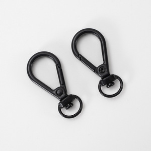 Mousqueton rotatif en alliage de zinc, crochet métallique noir, accessoire de porte-clés, pivotant pour bandoulière - Product Image 3