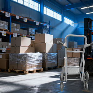 Chariot de chantier robuste à plusieurs roues, chariot en acier pour la logistique d'entrepôt, transport industriel - Product Image 1