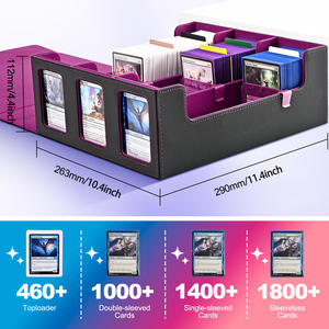 जूज़ी 1800 + स्टोरेज बॉक्स ट्रेडिंग कार्ड यूगियोह पोकेमेलित प्रीमियम पोर्टेबल पु चमड़े के कार्ड को हटाने ढक्कन के साथ - Product Image 6
