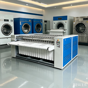 Macchina da stiro industriale a doppio rullo, attrezzatura per lavanderie e lavelli, per stirare lenzuola e federe - Product Image 3